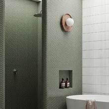 Kai Gloss Green Penny Round Ceramic Mosaic Tile